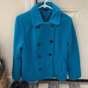 Land’s End Polartech Fleece Peacoat in Teal size M 10-12